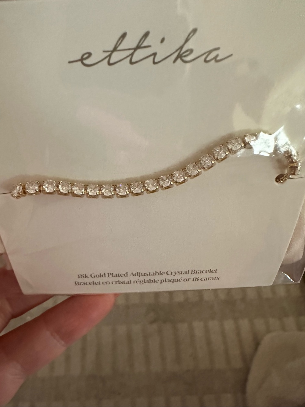 Ettika Gold Crystal Tennis Bracelet